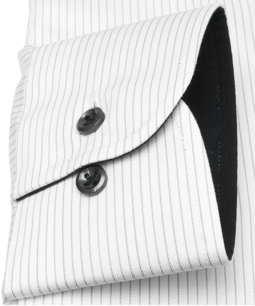 TOKYO SHIRTS（トウキョウシャツ）の「LENZING(TM)ECOVERO(TM)　形態安定ノーアイロン ワイド 長袖ビジネスワイシャツ（ビジネスシャツ・メンズ・グレー・首回り42cm-裄丈82cm/首回り43cm-裄丈82cm/首回り41cm-裄丈86cm/首回り42cm-裄丈86cm/首回り39cm-裄丈80cm/首回り39cm-裄丈84cm/首回り43cm-裄丈86cm/首回り41cm-裄丈82cm/首回り37cm-裄丈80cm/首回り37cm-裄丈84cm）」の3枚目の写真