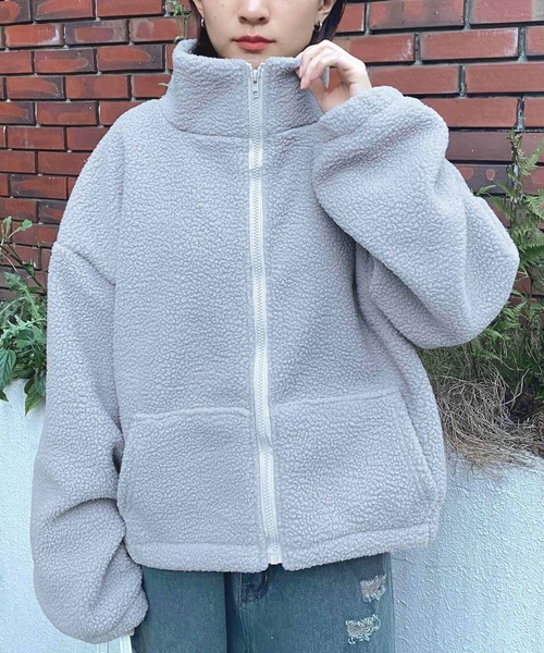 NANEA（ナネア）の「ショート丈ハイネックボアジップジャケット