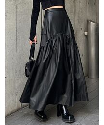 EMODA | 【WEB限定】フェイクレザーロングスカート(スカート)