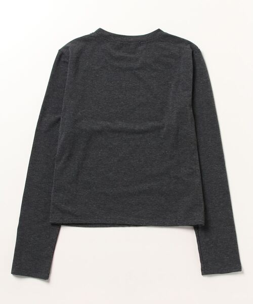 COMON+(コモンプラス)の「サイド スピンドル ギャザー プリント 長袖 Tシャツ(Tシャツ/カットソー・レディース・ブラック系・L/M)」の16枚目の写真