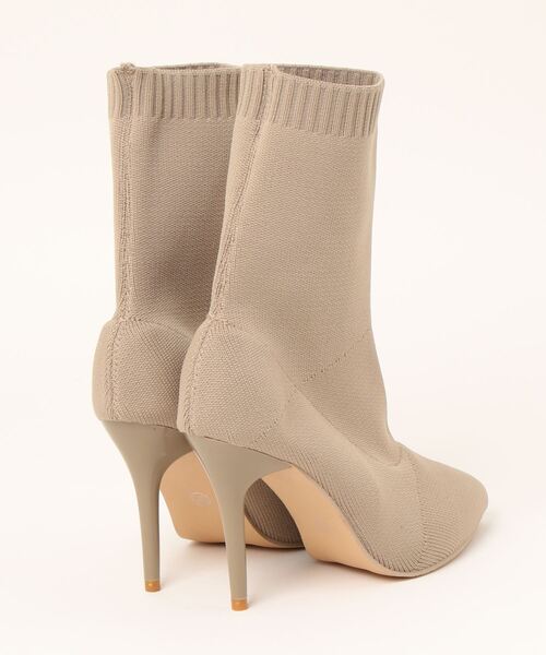 Burner(バーナー)の「【OKUOKU 0909】ピンヒール ソックスブーツ oku-shoes-689057268487-35 U(ブーツ・レディース・アイボリー/ブラック・38/36/40)」の7枚目の写真