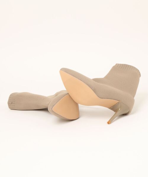 Burner(バーナー)の「【OKUOKU 0909】ピンヒール ソックスブーツ oku-shoes-689057268487-35 U(ブーツ・レディース・アイボリー/ブラック・38/36/40)」の8枚目の写真