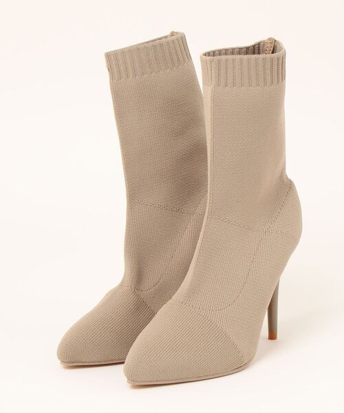 Burner(バーナー)の「【OKUOKU 0909】ピンヒール ソックスブーツ oku-shoes-689057268487-35 U(ブーツ・レディース・アイボリー/ブラック・38/36/40)」の9枚目の写真