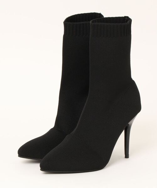 Burner(バーナー)の「【OKUOKU 0909】ピンヒール ソックスブーツ oku-shoes-689057268487-35 U(ブーツ・レディース・アイボリー/ブラック・38/36/40)」の10枚目の写真