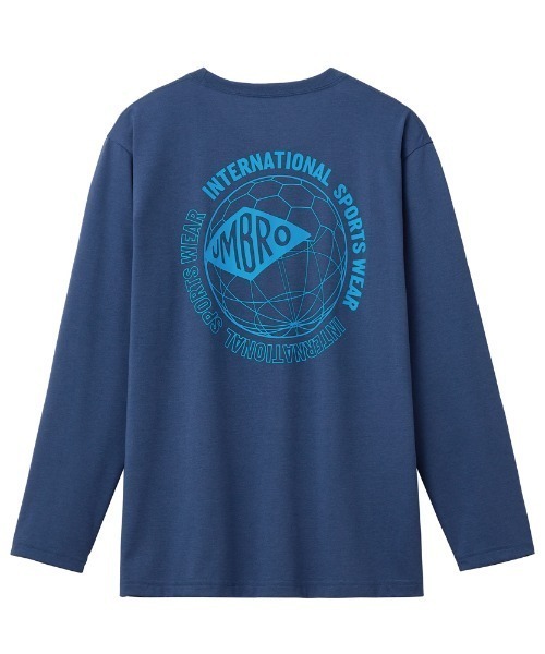 UMBRO(アンブロ)の「UMBRO/アンブロ Uネックロングスリーブ 吸汗速乾(Tシャツ/カットソー・メンズ・ダークブルー/ベージュ・MEDIUM/LARGE)」の3枚目の写真