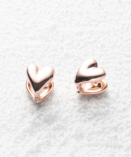 grove(グローブ)の「◆メタルハートワンタッチピアス(ピアス(両耳用)・レディース・ピンクゴールド/シルバー・00)」の2枚目の写真