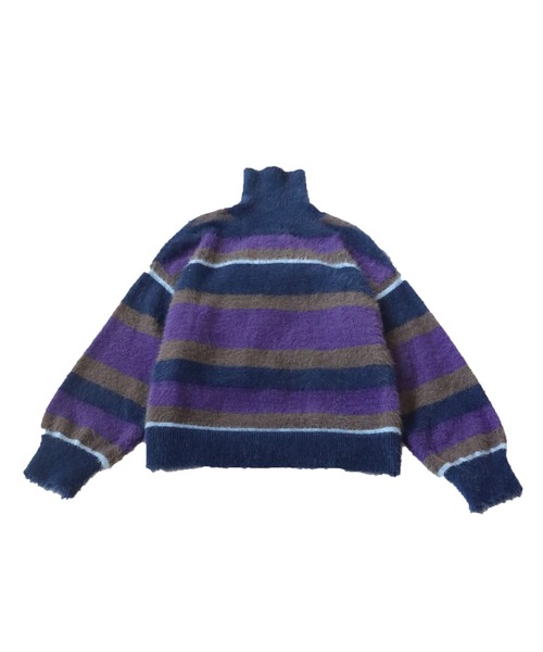 OWNth（オンス）の「シャギーボーダータートルネックニットトップス（ニット/セーター・レディース・パープル系その他/レッド系その他・FREE）」の19枚目の写真