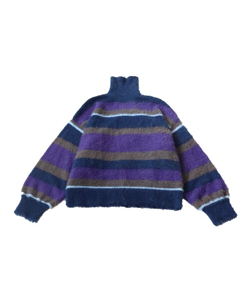 OWNth（オンス）の「シャギーボーダータートルネックニットトップス（ニット/セーター・レディース・パープル系その他/レッド系その他・FREE）」の12枚目の写真