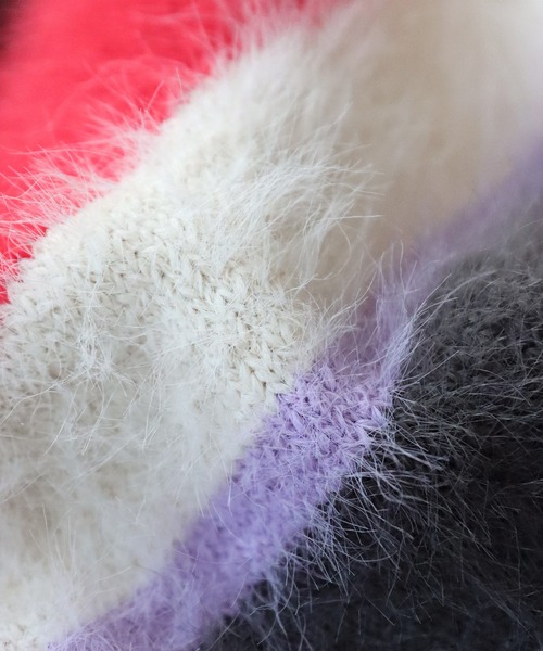 OWNth（オンス）の「シャギーボーダータートルネックニットトップス（ニット/セーター・レディース・パープル系その他/レッド系その他・FREE）」の20枚目の写真