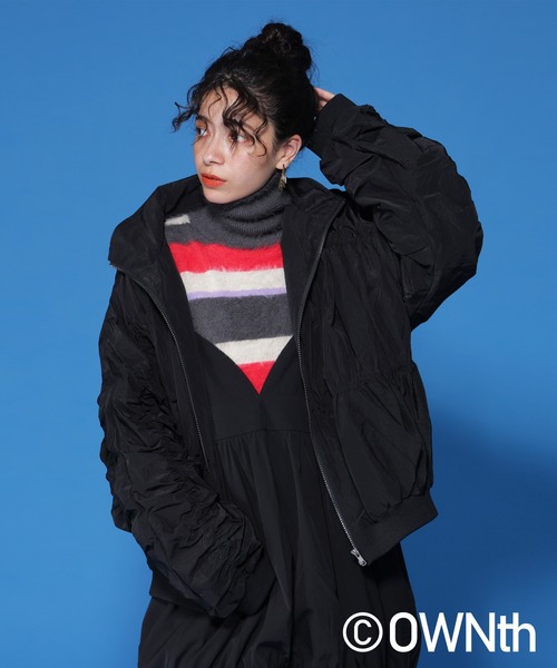 OWNth（オンス）の「シャギーボーダータートルネックニットトップス（ニット/セーター・レディース・パープル系その他/レッド系その他・FREE）」の15枚目の写真