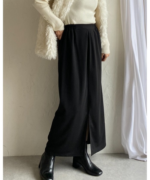 She's Closet(シーズクローゼット)の「前後2way無地ハイウエストタイトロングナロースカート(スカート・レディース・グリーン/ブラック/ブラウン・FREE)」の4枚目の写真