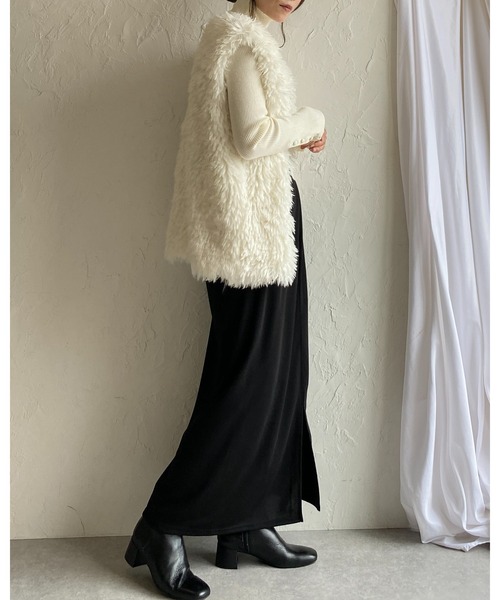 She's Closet(シーズクローゼット)の「前後2way無地ハイウエストタイトロングナロースカート(スカート・レディース・グリーン/ブラック/ブラウン・FREE)」の5枚目の写真