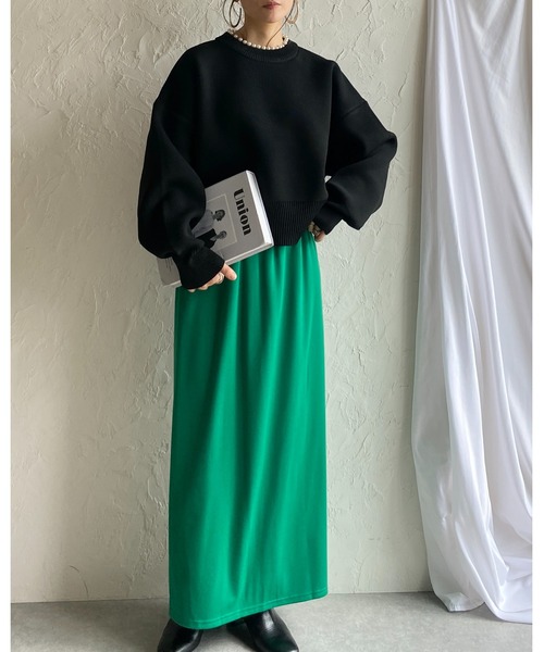 She's Closet(シーズクローゼット)の「前後2way無地ハイウエストタイトロングナロースカート(スカート・レディース・グリーン/ブラック/ブラウン・FREE)」の12枚目の写真