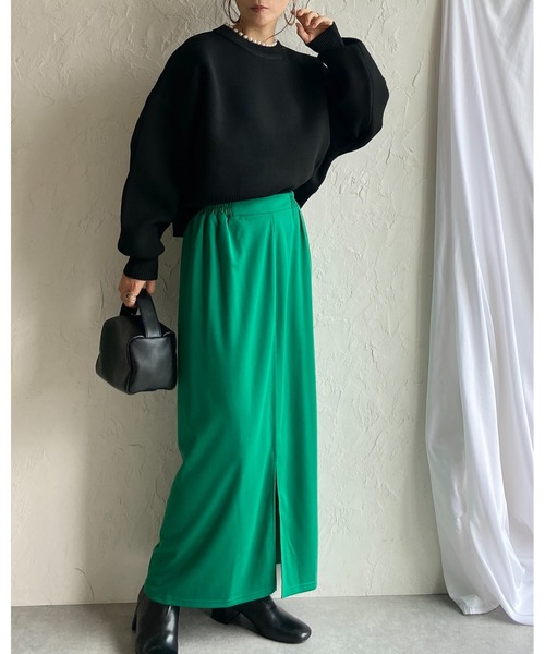 She's Closet(シーズクローゼット)の「前後2way無地ハイウエストタイトロングナロースカート(スカート・レディース・グリーン/ブラック/ブラウン・FREE)」の14枚目の写真