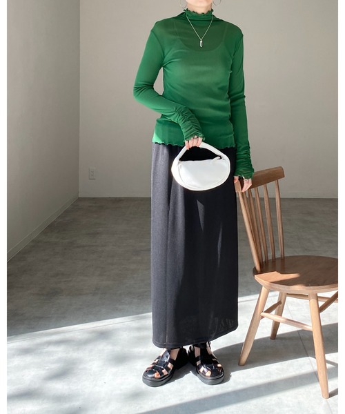 She's Closet(シーズクローゼット)の「前後2way無地ハイウエストタイトロングナロースカート(スカート・レディース・グリーン/ブラック/ブラウン・FREE)」の18枚目の写真