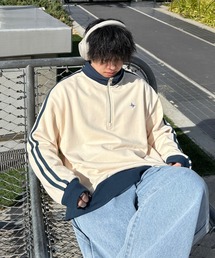 side line half zip sweat - サイドラインハーフジップスウェット