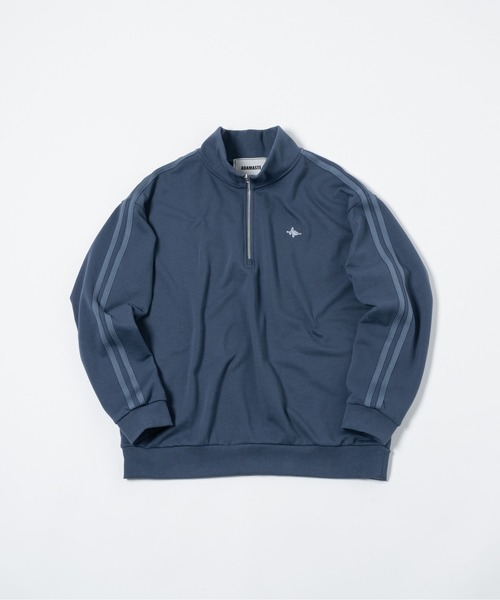 KRYclothing ハーフジップトレーナー FUSINKAN サイドライン ADAMASTE（アダマスト）の「side line half zip sweat - サイド