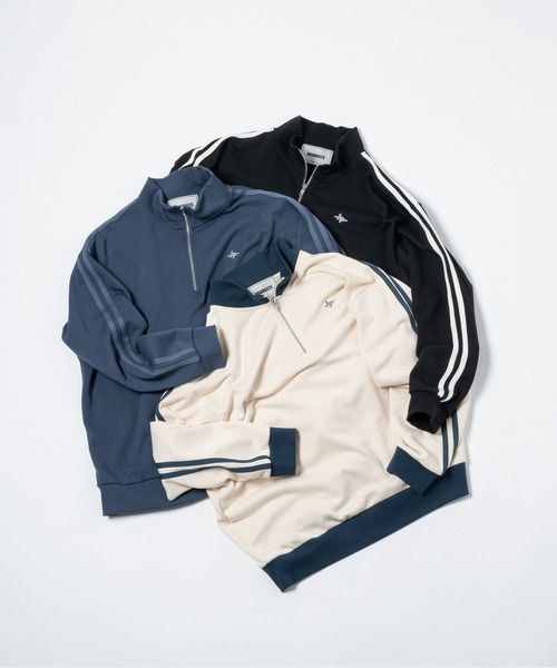 ADAMASTE（アダマスト）の「side line half zip sweat - サイド