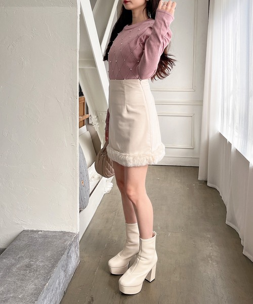 MIIA（ミーア）の「フェイクファーミニスカート（スカート