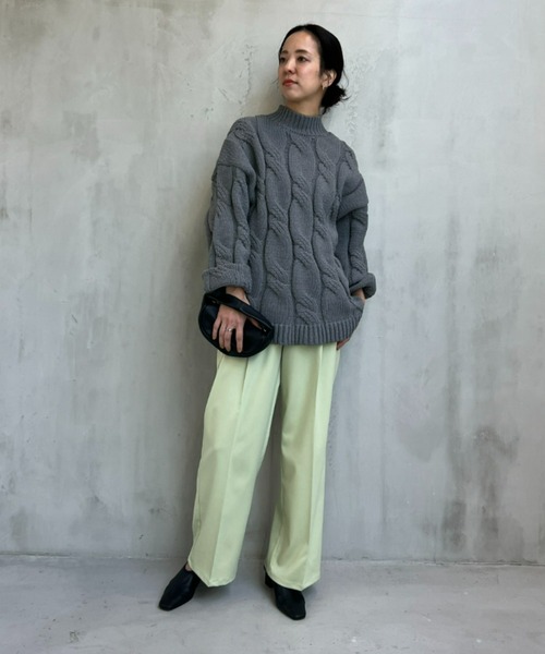 y/m（イム）の「エステルツイル2タックパンツ（その他パンツ・レディース・ブラック/アイボリー/グリーン/グレー・FREE）」の5枚目の写真