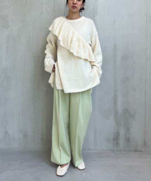 y/m（イム）の「エステルツイル2タックパンツ（その他パンツ・レディース・ブラック/アイボリー/グリーン/グレー・FREE）」の13枚目の写真