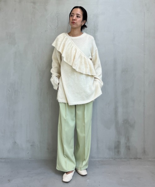 y/m（イム）の「エステルツイル2タックパンツ（その他パンツ・レディース・ブラック/アイボリー/グリーン/グレー・FREE）」の14枚目の写真