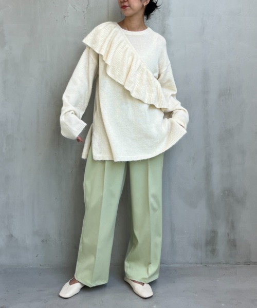 y/m（イム）の「エステルツイル2タックパンツ（その他パンツ・レディース・ブラック/アイボリー/グリーン/グレー・FREE）」の15枚目の写真