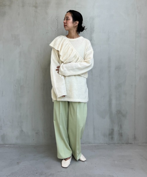 y/m（イム）の「エステルツイル2タックパンツ（その他パンツ・レディース・ブラック/アイボリー/グリーン/グレー・FREE）」の16枚目の写真