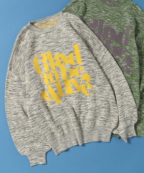 PBLIM(ページボーイリム)の「PAGEBOYLIM/スペースダイロゴニット(ニット/セーター・レディース・グリーン系その他/イエロー系その他・FREE)」の1枚目の写真
