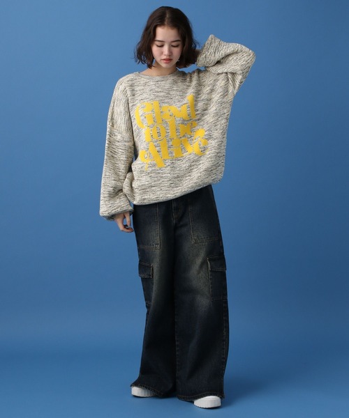 PBLIM(ページボーイリム)の「PAGEBOYLIM/スペースダイロゴニット(ニット/セーター・レディース・グリーン系その他/イエロー系その他・FREE)」の7枚目の写真