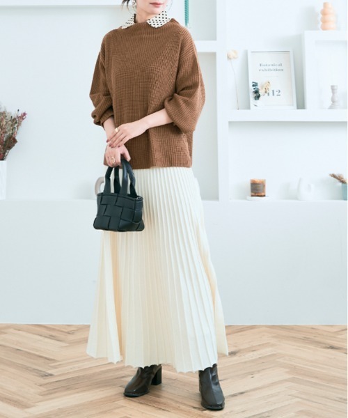 kirakiraShop（キラキラショップ）の「バルーン スリーブ ルーズ ニット（ニット/セーター・レディース・ブラック/パープル/ブラウン/グリーン/クリーム/モカ・FREE）」の20枚目の写真