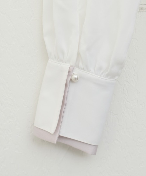 natural couture（ナチュラルクチュール）の「osono重ね衿配色ブラウス（シャツ/ブラウス・レディース・ホワイト系その他/ドット/ラベンダー/サックスブルー/オフホワイト/ネイビー・FREE）」の18枚目の写真