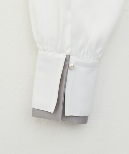 natural couture（ナチュラルクチュール）の「osono重ね衿配色ブラウス（シャツ/ブラウス・レディース・ホワイト系その他/ドット/ラベンダー/サックスブルー/オフホワイト/ネイビー・FREE）」の11枚目の写真