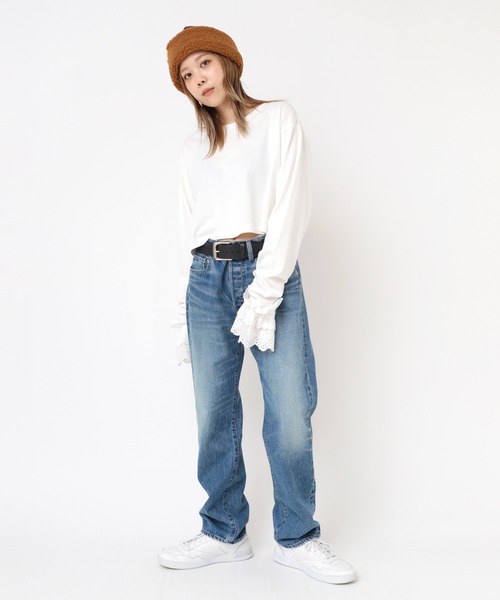 RNA(アールエヌエー)の「M2191 レースカフスショート丈T(Tシャツ/カットソー・レディース・ホワイト/ブラック/ライム・MEDIUM)」の13枚目の写真