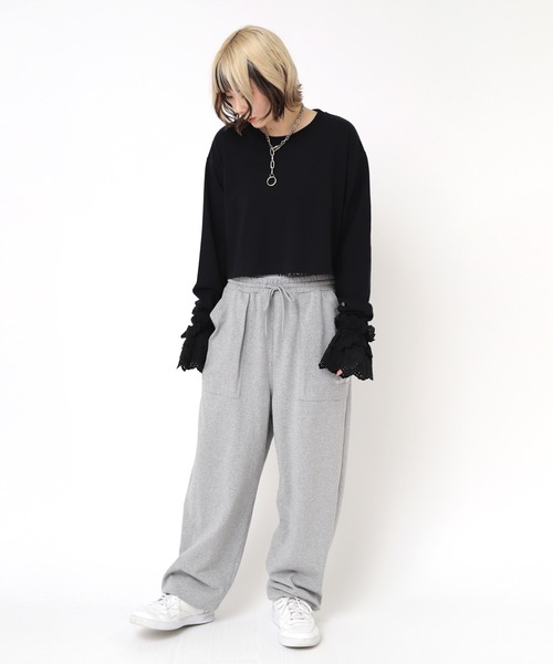 RNA(アールエヌエー)の「M2191 レースカフスショート丈T(Tシャツ/カットソー・レディース・ホワイト/ブラック/ライム・MEDIUM)」の18枚目の写真