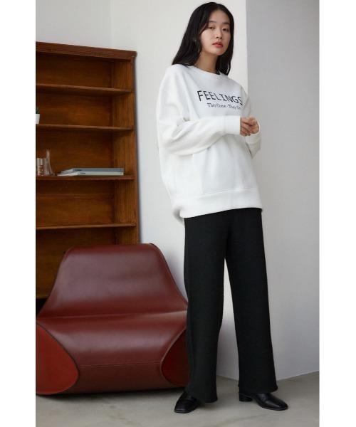 AZUL by moussy(アズールバイマウジー)の「裏毛ロゴクルーネックトップス(パーカー・レディース・ライム/オフホワイト/ブラック・FREE)」の13枚目の写真