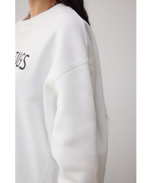 AZUL by moussy(アズールバイマウジー)の「裏毛ロゴクルーネックトップス(パーカー・レディース・ライム/オフホワイト/ブラック・FREE)」の8枚目の写真