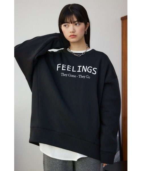 AZUL by moussy(アズールバイマウジー)の「裏毛ロゴクルーネックトップス(パーカー・レディース・ライム/オフホワイト/ブラック・FREE)」の5枚目の写真