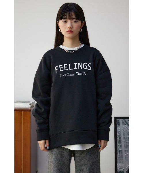 AZUL by moussy(アズールバイマウジー)の「裏毛ロゴクルーネックトップス(パーカー・レディース・ライム/オフホワイト/ブラック・FREE)」の16枚目の写真