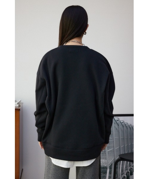 AZUL by moussy(アズールバイマウジー)の「裏毛ロゴクルーネックトップス(パーカー・レディース・ライム/オフホワイト/ブラック・FREE)」の18枚目の写真