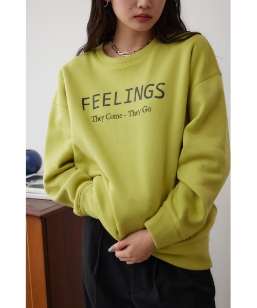 AZUL by moussy(アズールバイマウジー)の「裏毛ロゴクルーネックトップス(パーカー・レディース・ライム/オフホワイト/ブラック・FREE)」の22枚目の写真