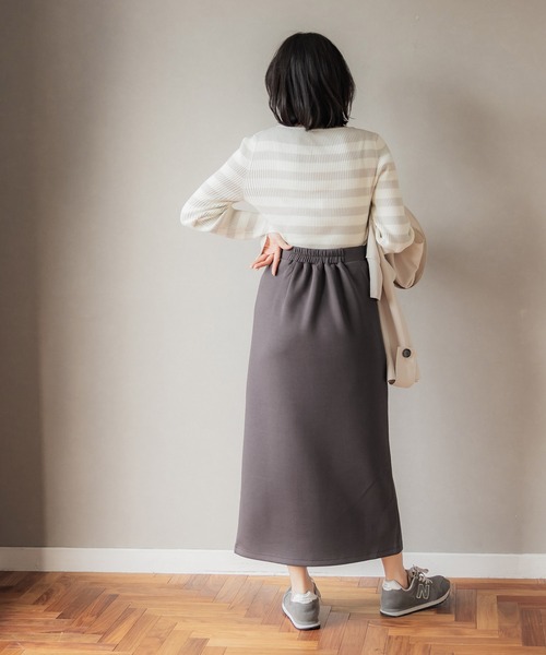 coca(coca)(コカ)の「ハリ感ダンボールフロントスリットスカート(スカート・レディース・ライトベージュ/チャコール・M/L)」の11枚目の写真