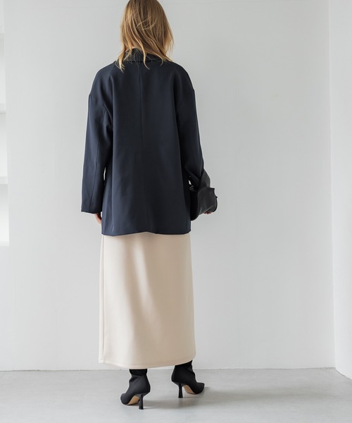 coca(coca)(コカ)の「ハリ感ダンボールフロントスリットスカート(スカート・レディース・ライトベージュ/チャコール・M/L)」の7枚目の写真