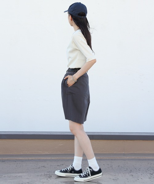 ORCIVAL(オーシバル)の「ORCIVAL/オーシバル タックショーツ TUCK SHORTS OR-E0200 CNB(その他パンツ・レディース・ベージュ/チャコールグレー・2/1)」の7枚目の写真