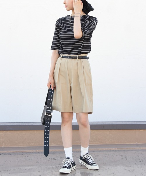 ORCIVAL(オーシバル)の「ORCIVAL/オーシバル タックショーツ TUCK SHORTS OR-E0200 CNB(その他パンツ・レディース・ベージュ/チャコールグレー・2/1)」の13枚目の写真