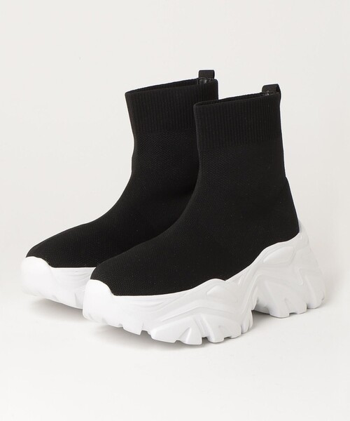 fredy emue（フレディエミュ）の「スニーカーソール軽量ニットブーツ（ブーツ・レディース・ホワイト系その他4/ブラック・M/L/S）」の9枚目の写真