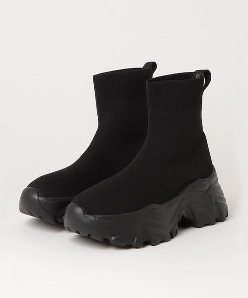 fredy emue（フレディエミュ）の「スニーカーソール軽量ニットブーツ（ブーツ・レディース・ホワイト系その他4/ブラック・M/L/S）」の7枚目の写真