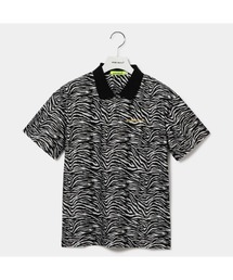 【VIVA HEART/GOLF】コンフォートメッシュゼブラ柄ワイド半袖ポロ