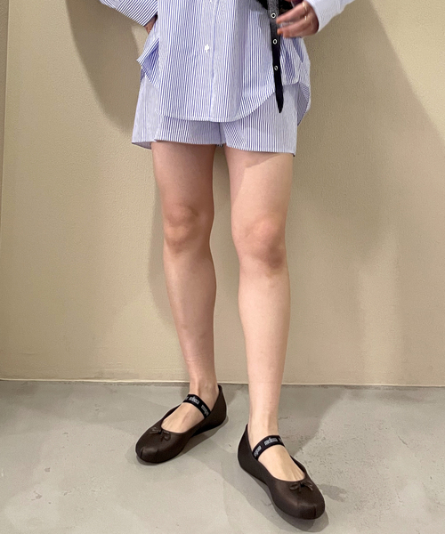 U by SPICK&SPAN(ユーバイスピックアンドスパン)の「ブロードストライプショートパンツ(その他パンツ・レディース・アイボリー/その他10・FREE)」の2枚目の写真