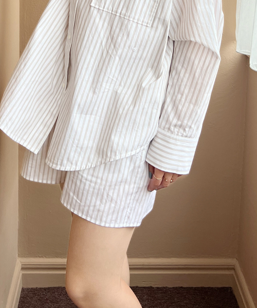 U by SPICK&SPAN(ユーバイスピックアンドスパン)の「ブロードストライプショートパンツ(その他パンツ・レディース・アイボリー/その他10・FREE)」の4枚目の写真